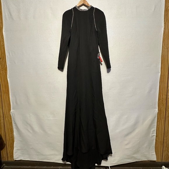 NWT Ieena for Mac Duggal Raglan Long Sleeve High Neck Gown - size 8 - Picture 4 of 9